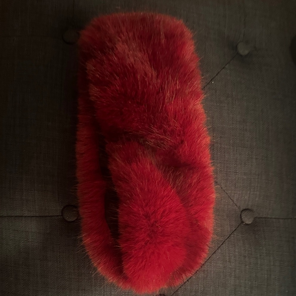 Luxurious Red Fur Headband